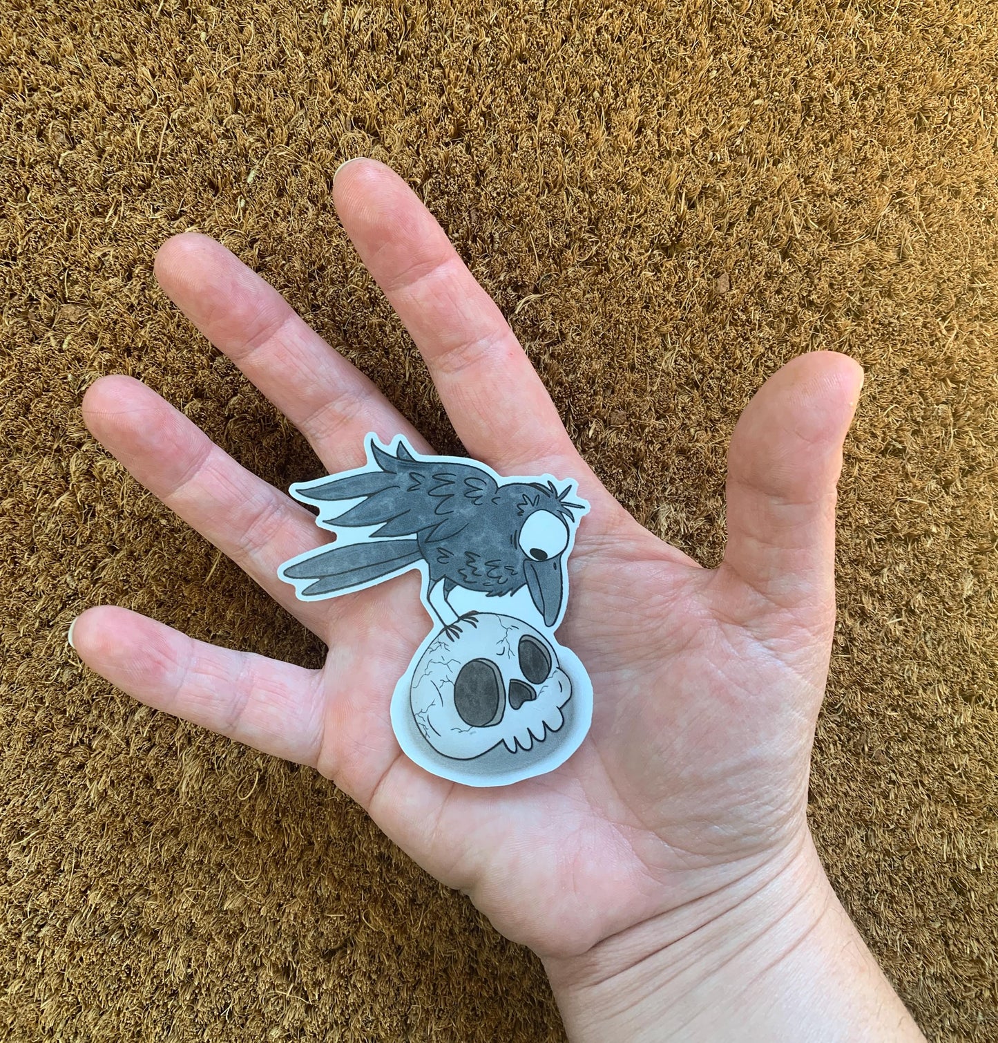 Crow and Skull Sticker