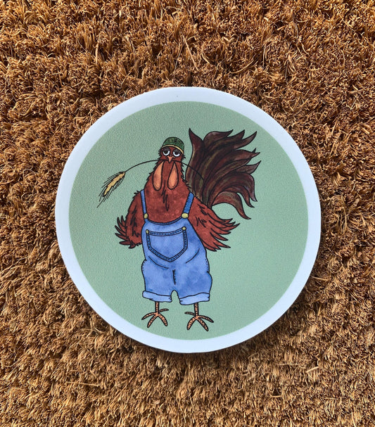 Corn Fed, Chicken Sticker, Farmer Sticker, Rooster Sticker, Chicken...