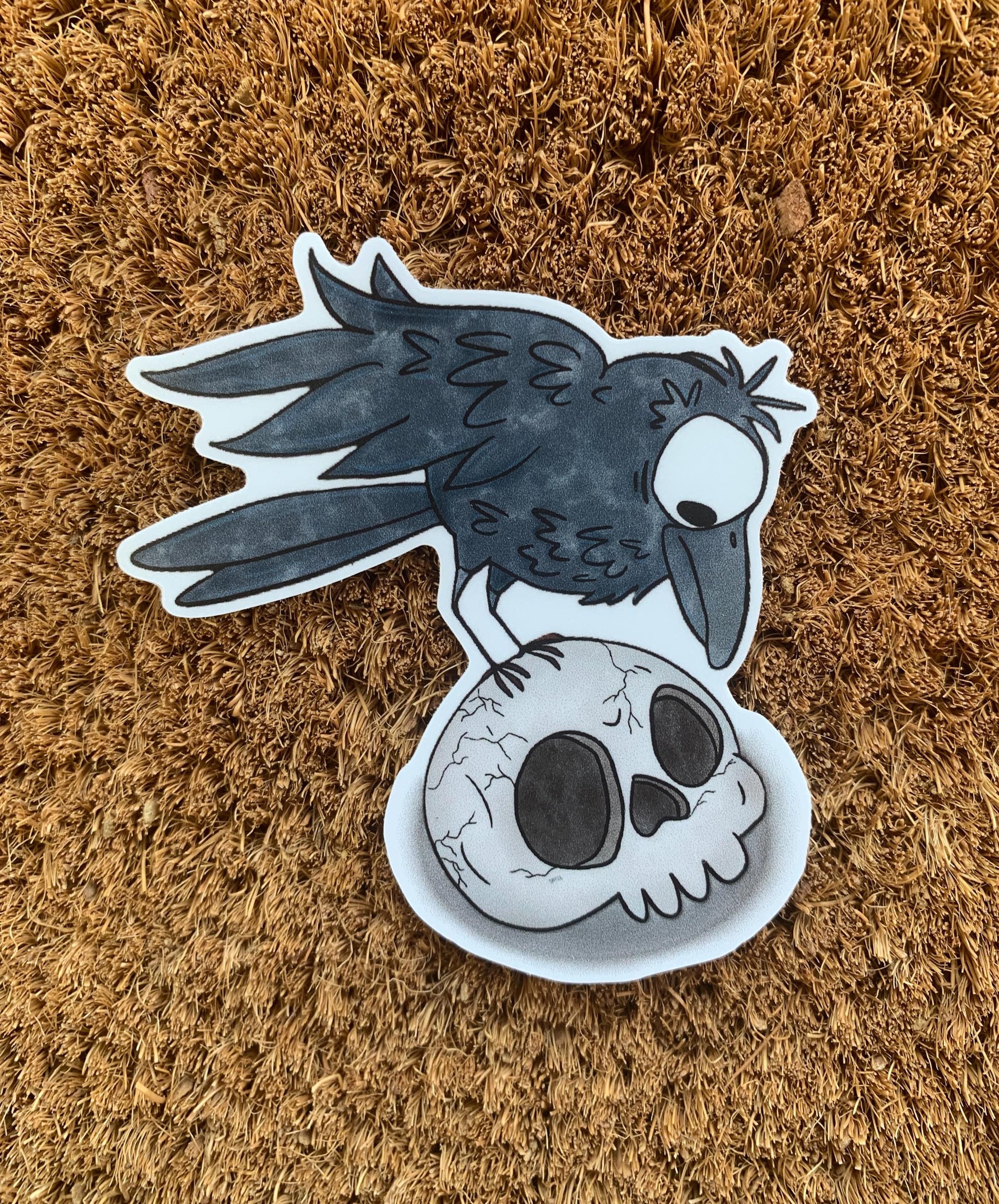 Crow and Skull Sticker