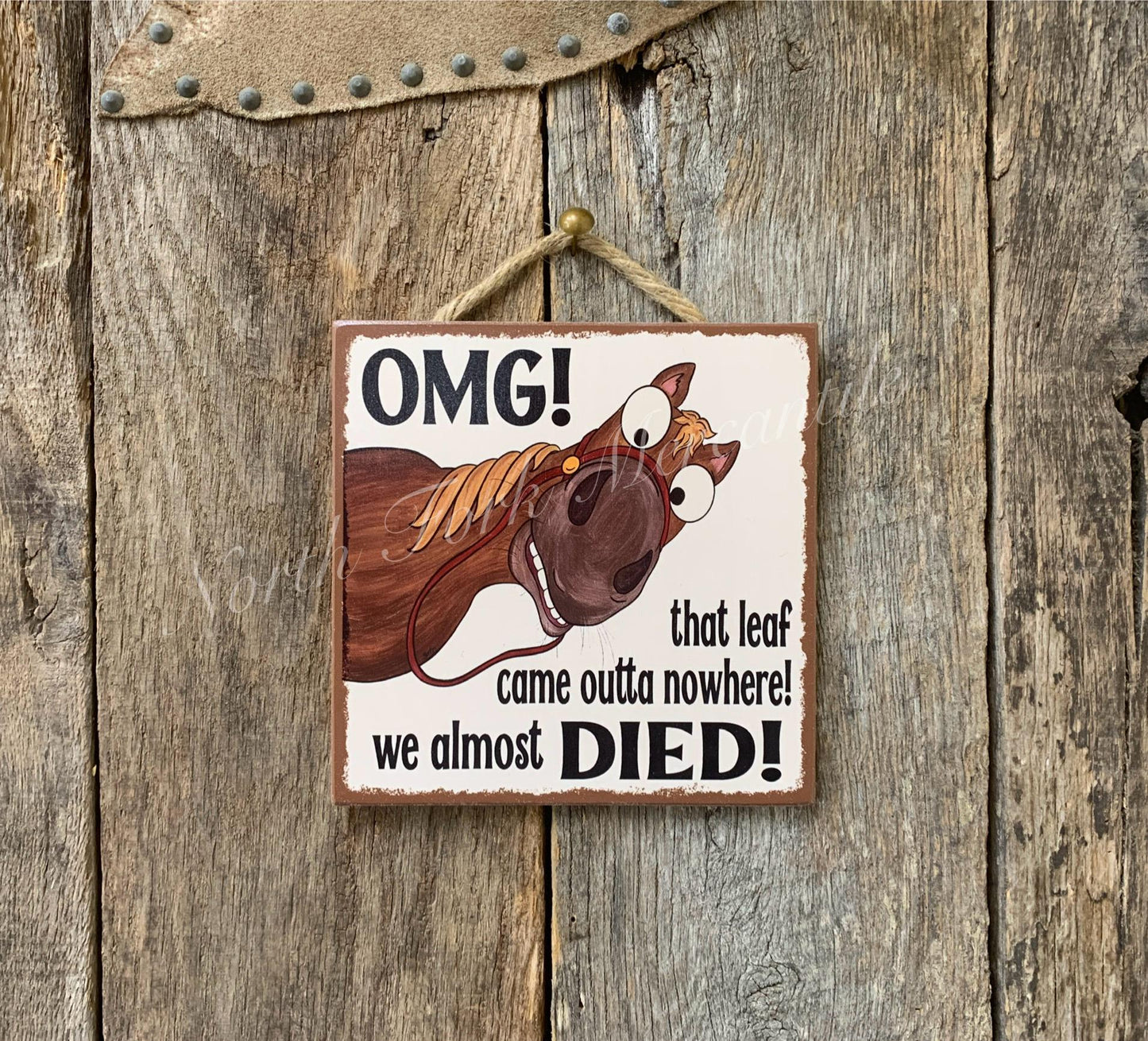 OMG! That Leaf Came Outta Nowhere!, Horse Sign, Horse Decor
