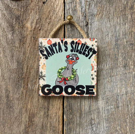 Santa's Silliest Goose Ornament